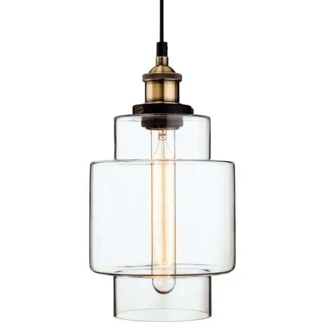 Antique Quirky Clear Glass Jar Ceiling Pendant