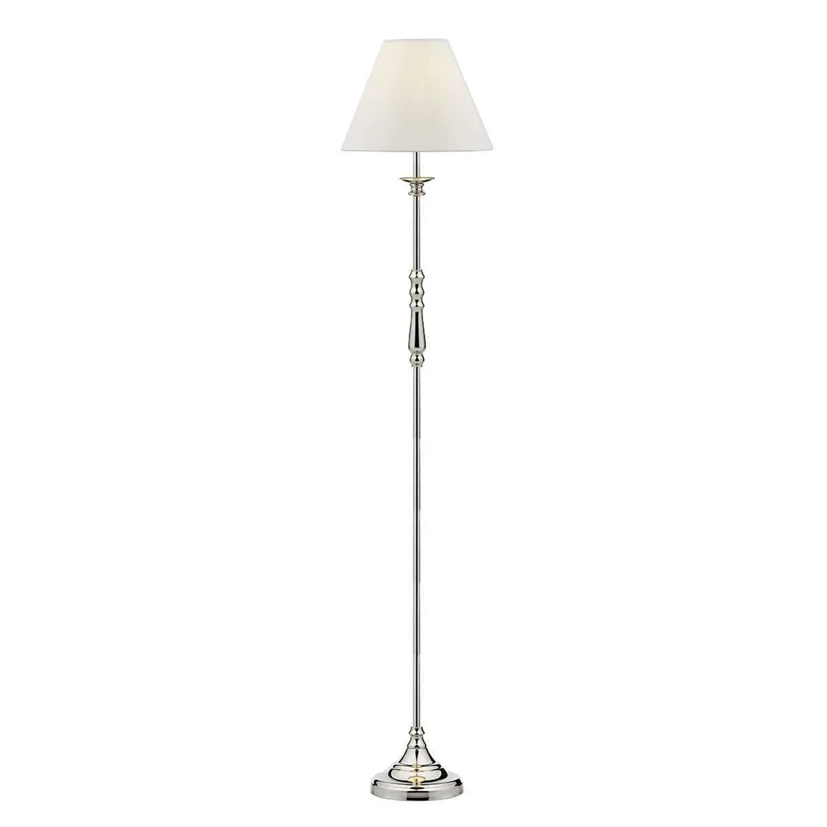 Blenheim Floor Lamp Polished Nickel complete with BLE1215 Ivory Shade