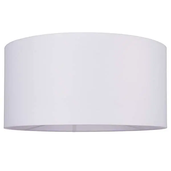 Cylinder Shade 500mm  in White Cotton Fabric