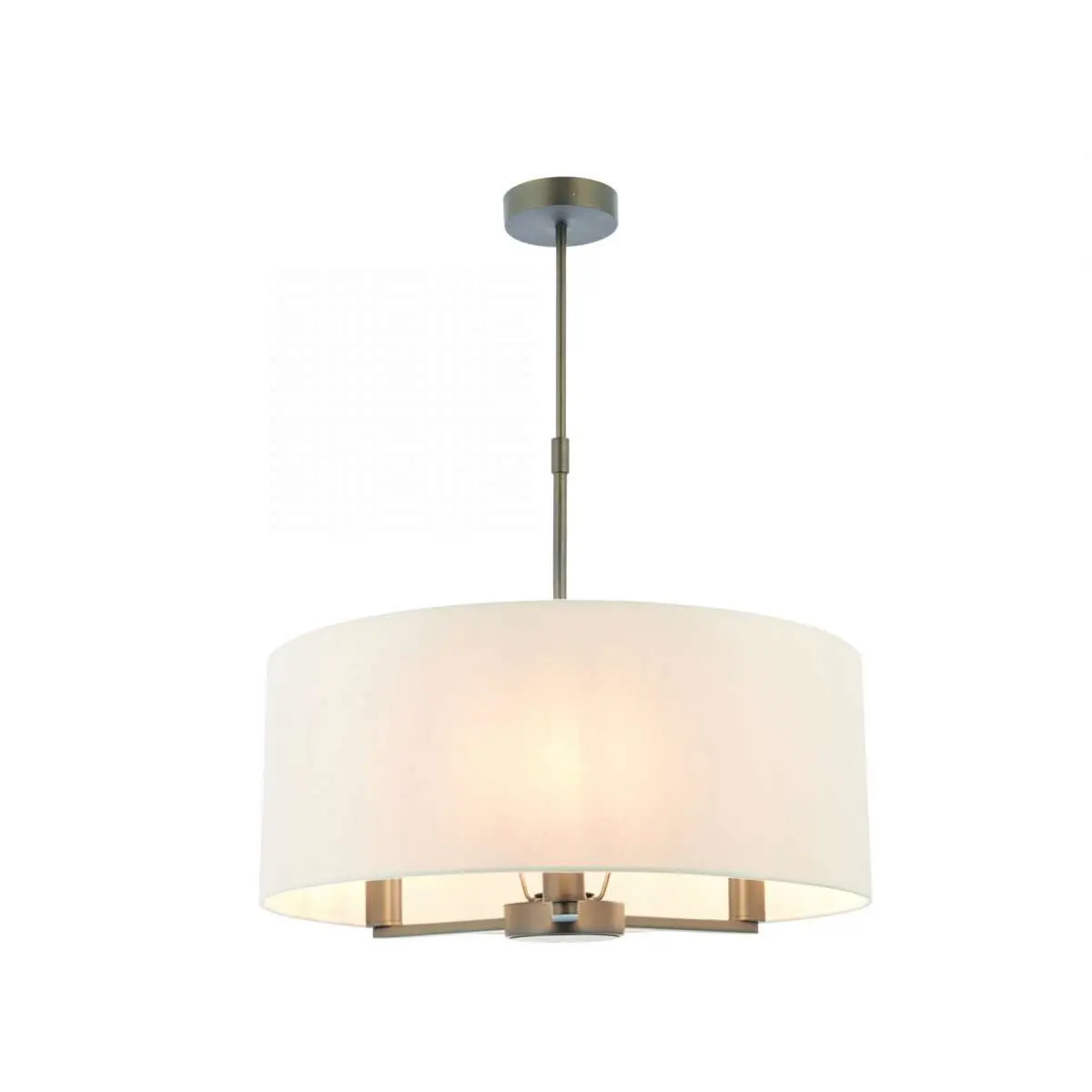 Daley 3 Light Drum Pendant in Bronze C/W Marble Shade