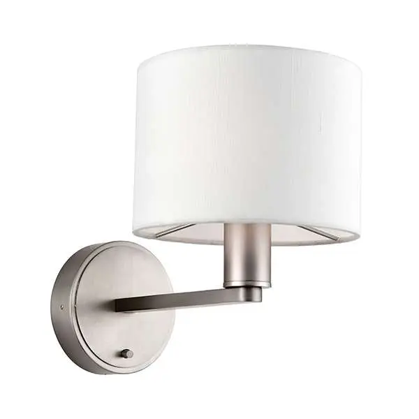 Daley Wall Light in Nickel C/W White Shade