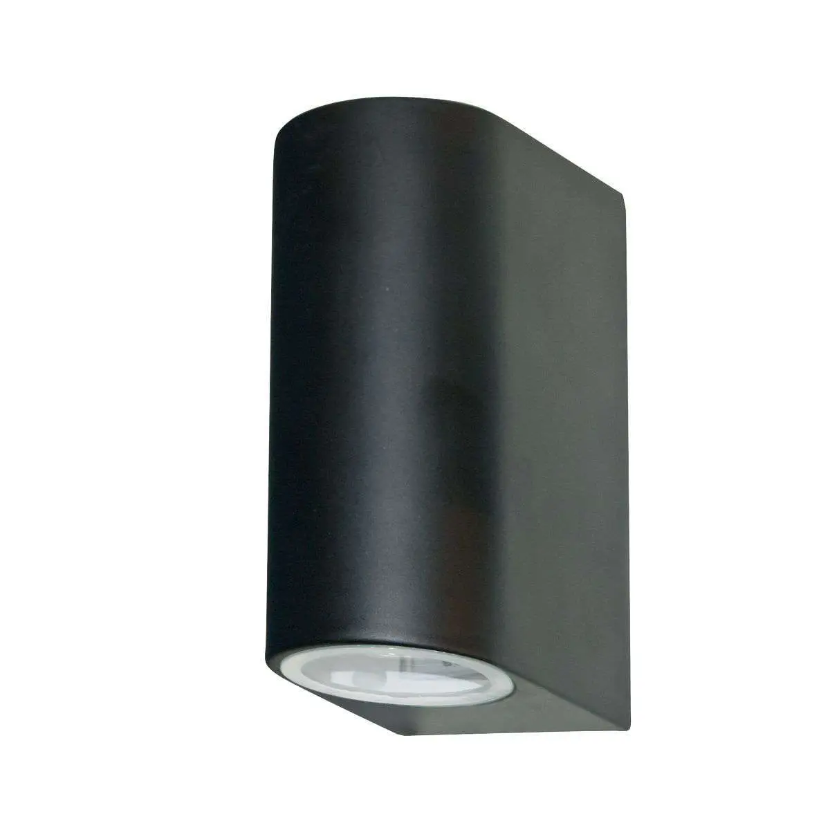 2 Light Black Outdoor Up & Down Light with Fixed Glass Lens