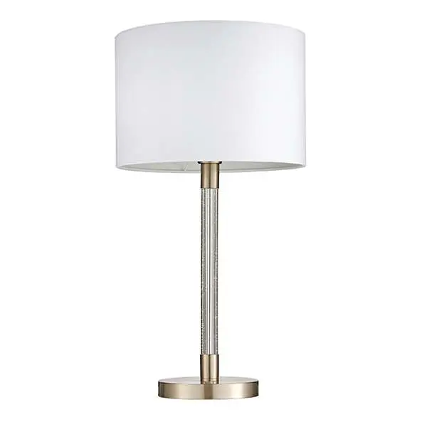 Andromeda Table Lamp in Satin Chrome with Bubble Effect