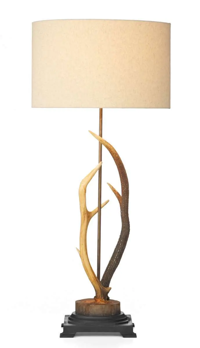 Antler Highland Rustic Table Lamp With Shade