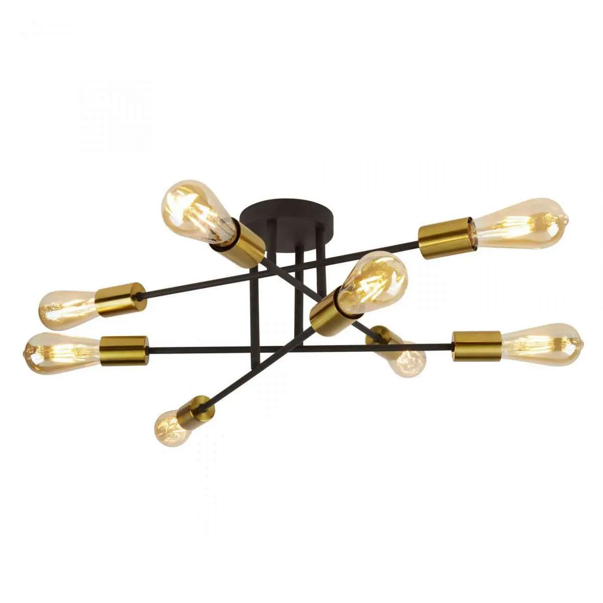 Armstrong 8 Light Ceiling Light Black And Satin Brass