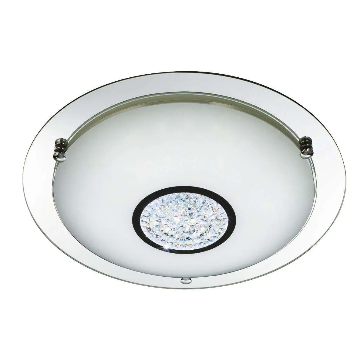 Bathroom IP44 LED Flush 310mm Chrome Mirror Halo