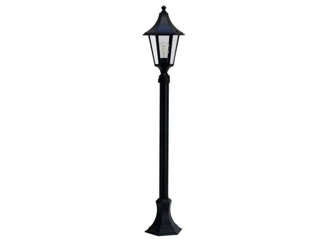 Burney  Small 6-Sided Medium Height Post Lantern Black