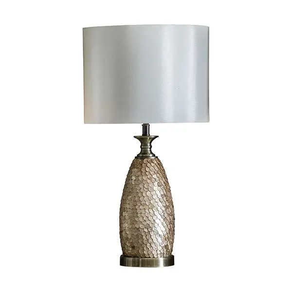 Dahlia Antique Brass Plated Table Lamp C/W Shade