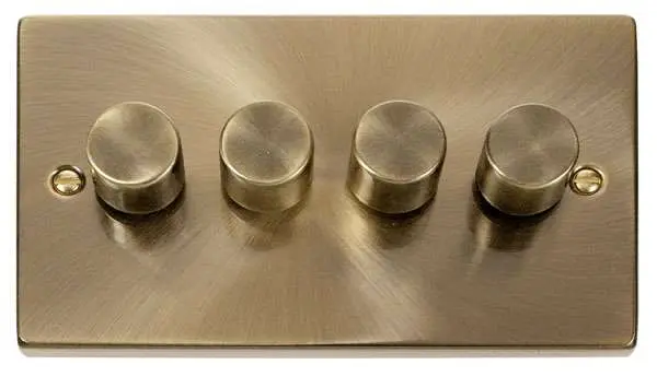Deco 4Gang 2way Antique Brass Dimmer Switch