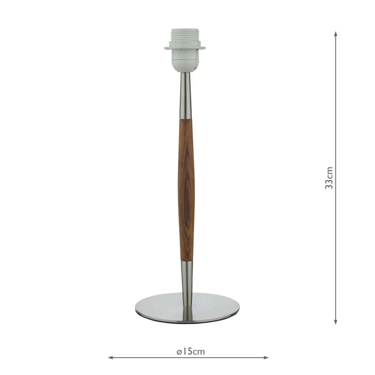 Detroit Base Only Table Lamp in Satin Nickel & Walnut