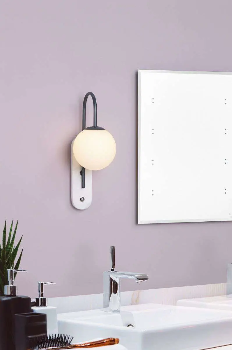 Deuce Bathroom Wall Light Grey & Marble IP44