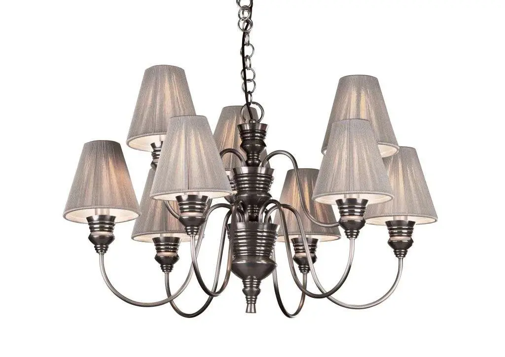 Doreen 9-Light Pewter Fitting With Shades