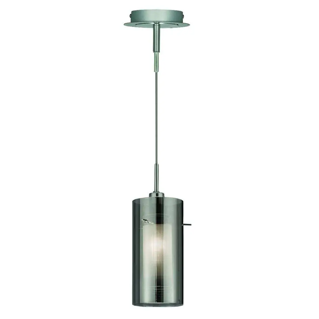 Duo 2 1 Light Pendant With Smokey Outer Frosted Inner Glass Shades