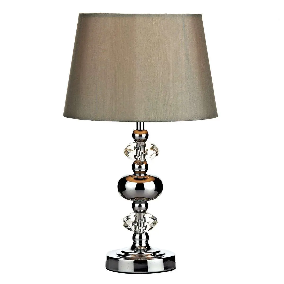 Edith Touch Table Lamp Polished Chrome complete with Shade