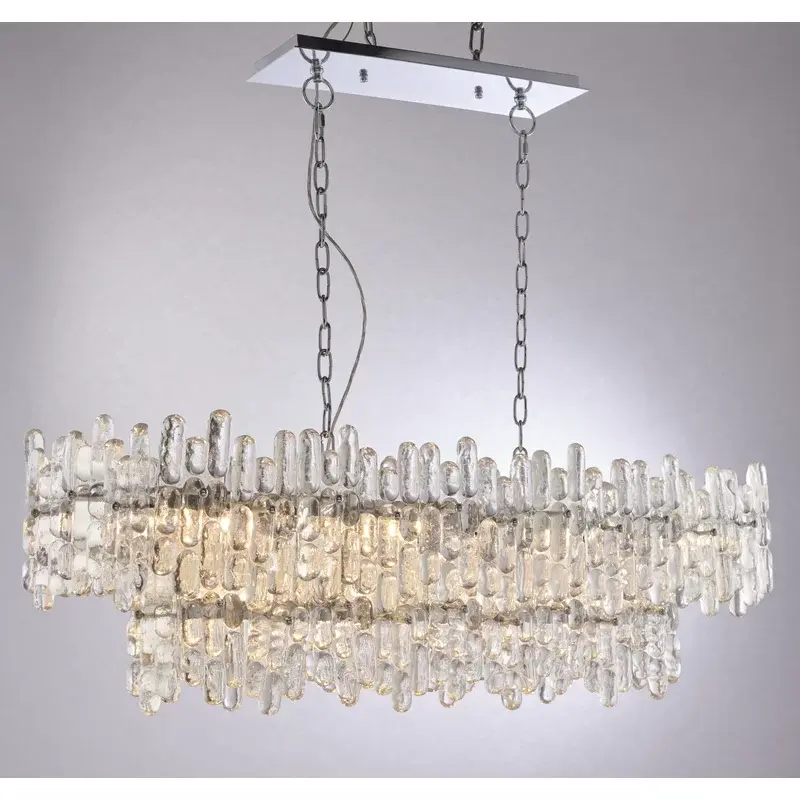 Maya 12 Light Pendant in Chrome with Clear Glass