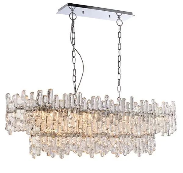 Maya 12 Light Pendant in Chrome with Clear Glass