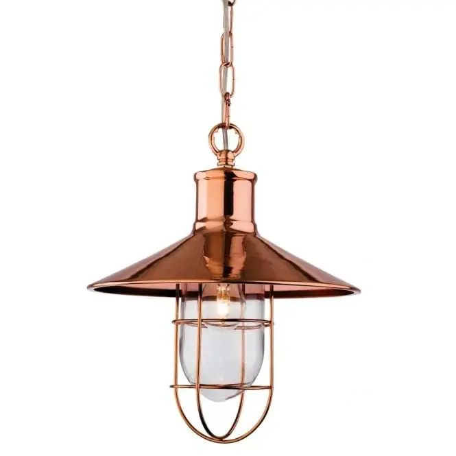 Vintage, Tradtional Fisherman Copper Ceiling Pendant Light